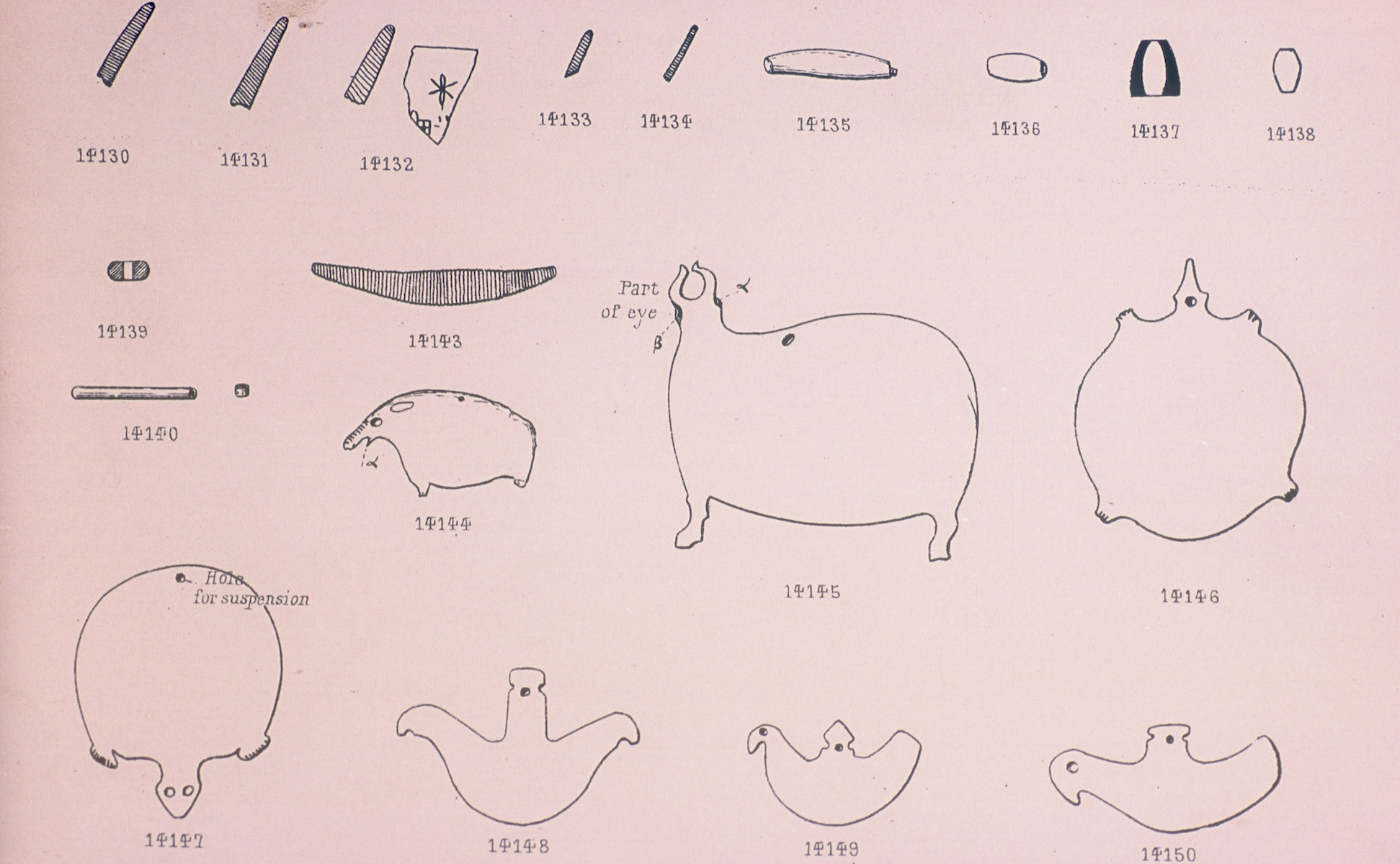 Animal palettes and other funerary equipment.