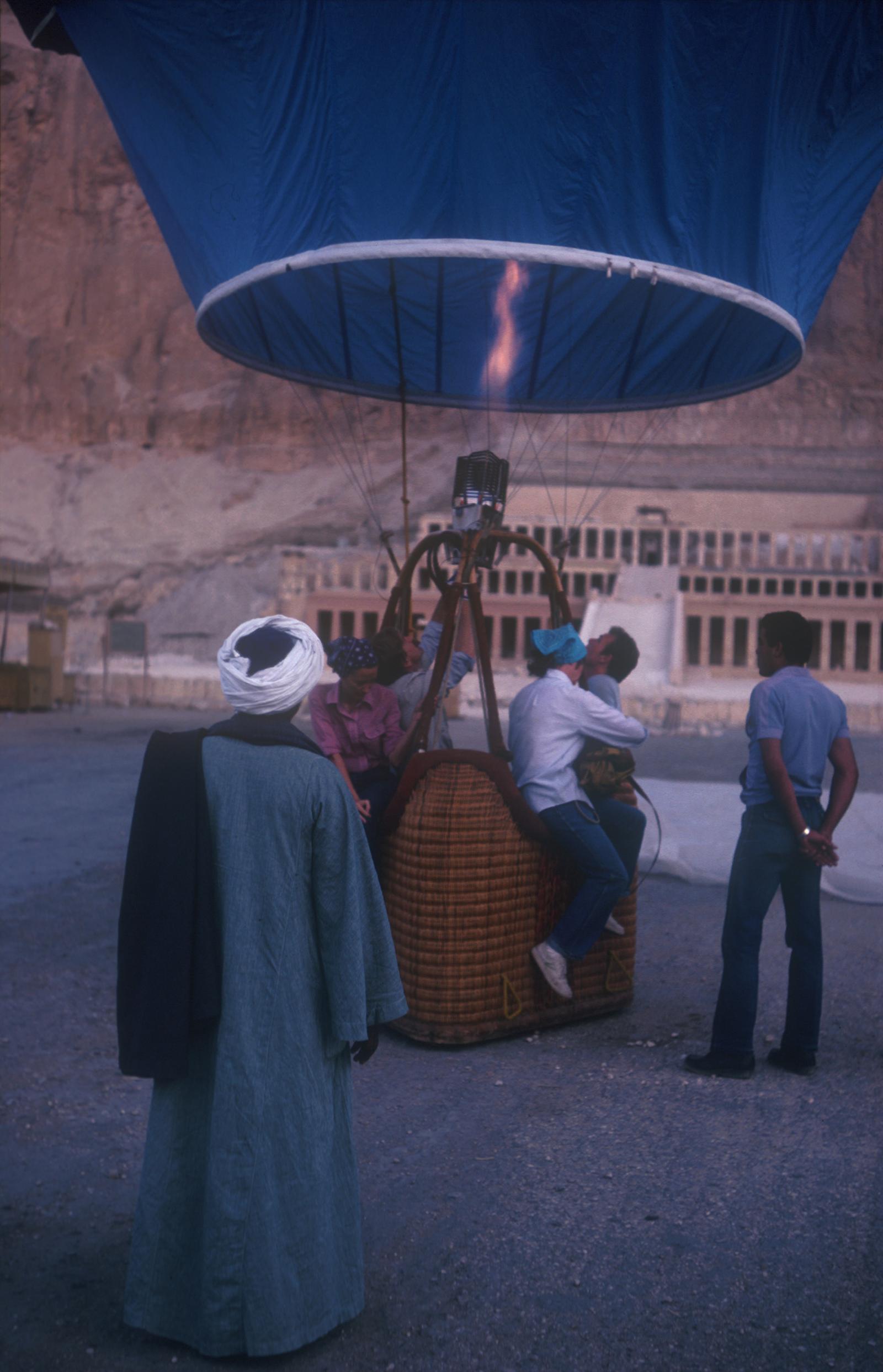 Berkeley Theban Mapping Project staff preparing to launch balloon.