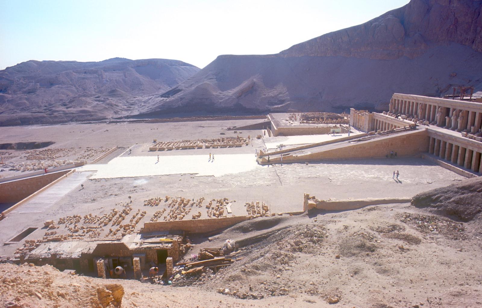 Second Courtyard of the Temple of Hatshepsut and Temple of Mentuhetep II.