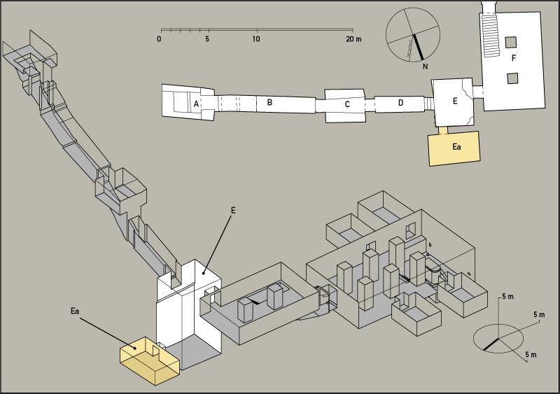 Side chamber off of bottom of well shaft.