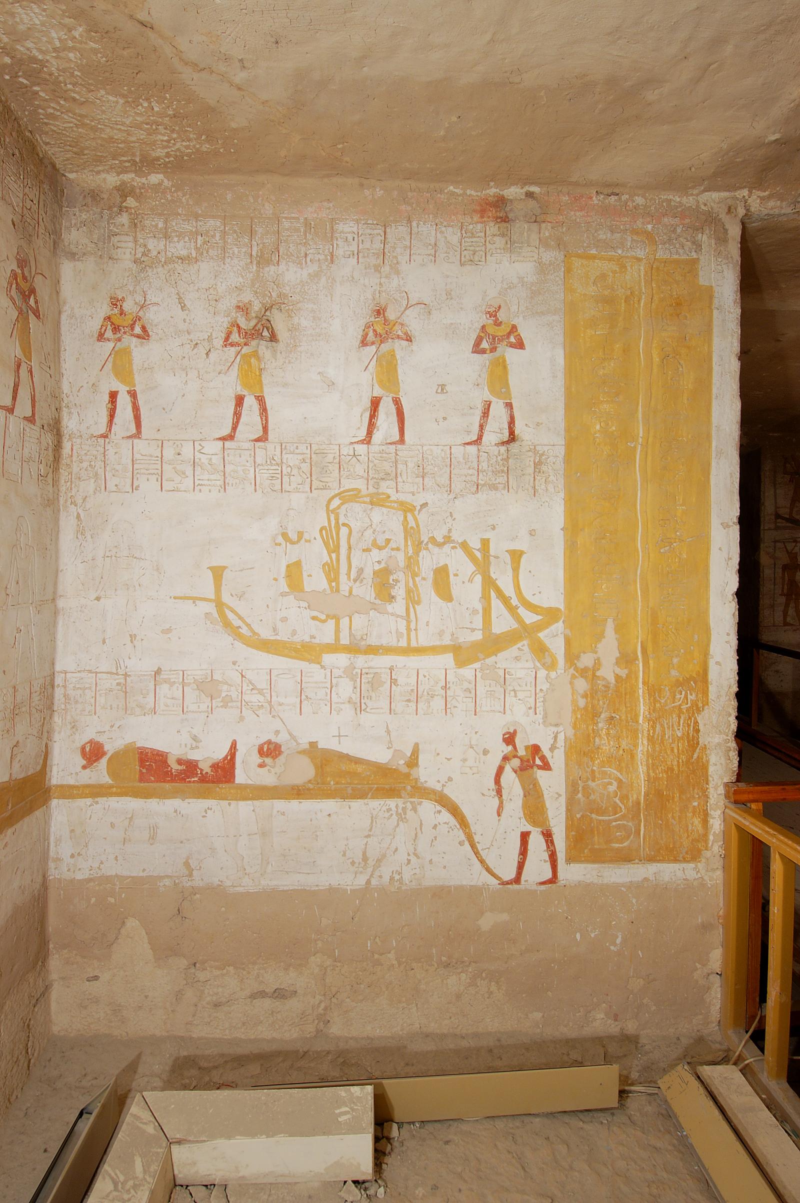 Rear wall, left section.