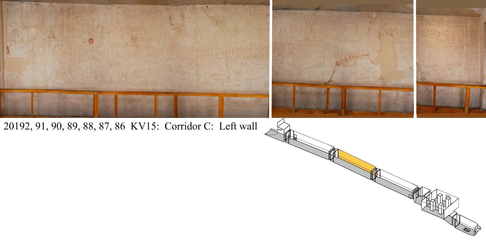 Left wall, corridor C. 