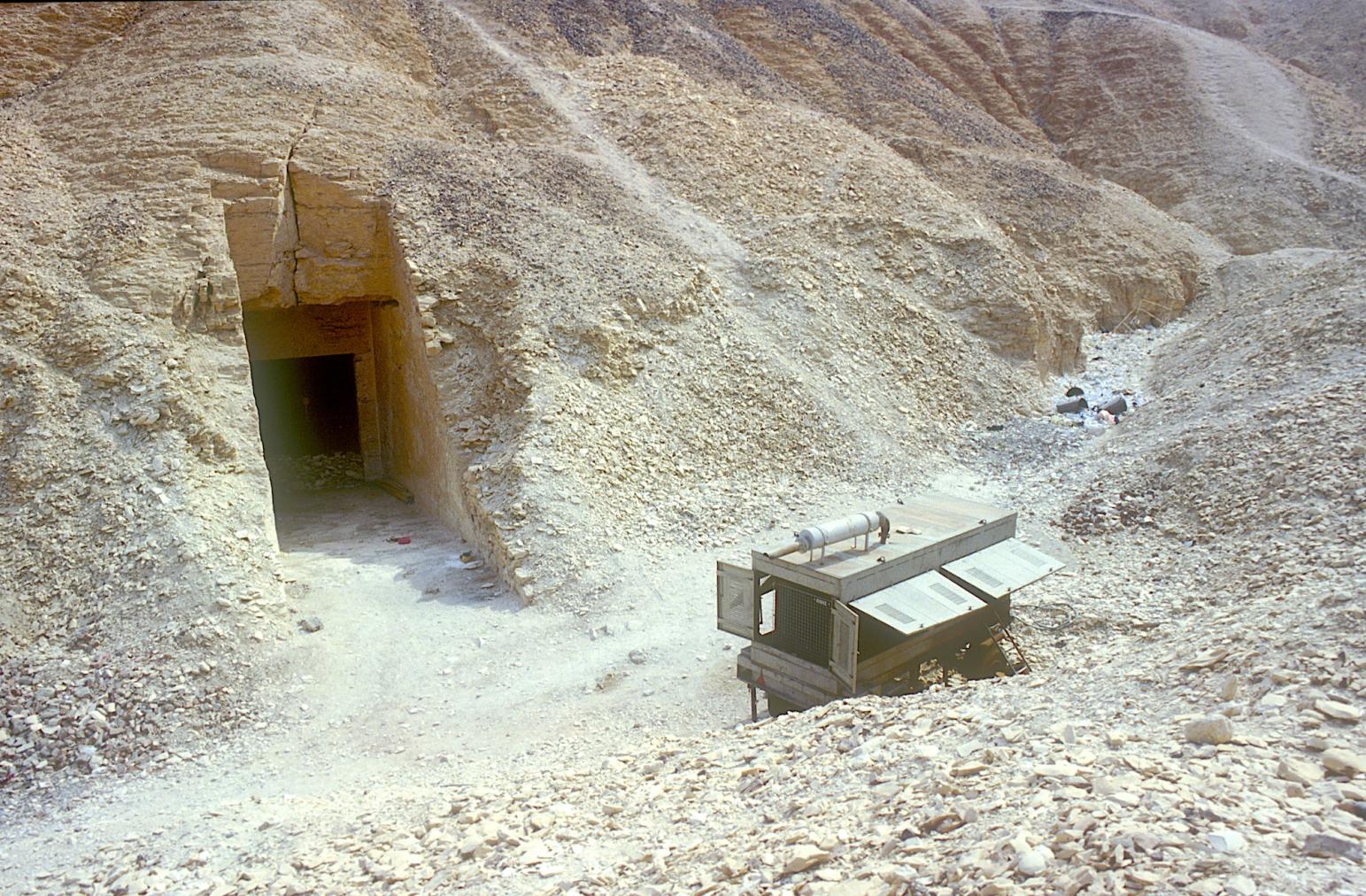 KV 4 tomb entrance and electric generator.
