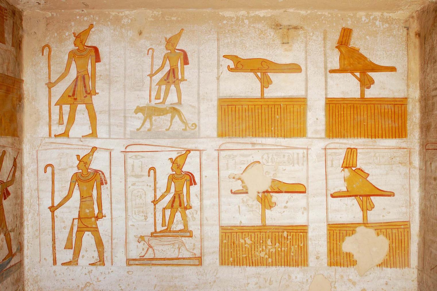 Right wall, chamber E.