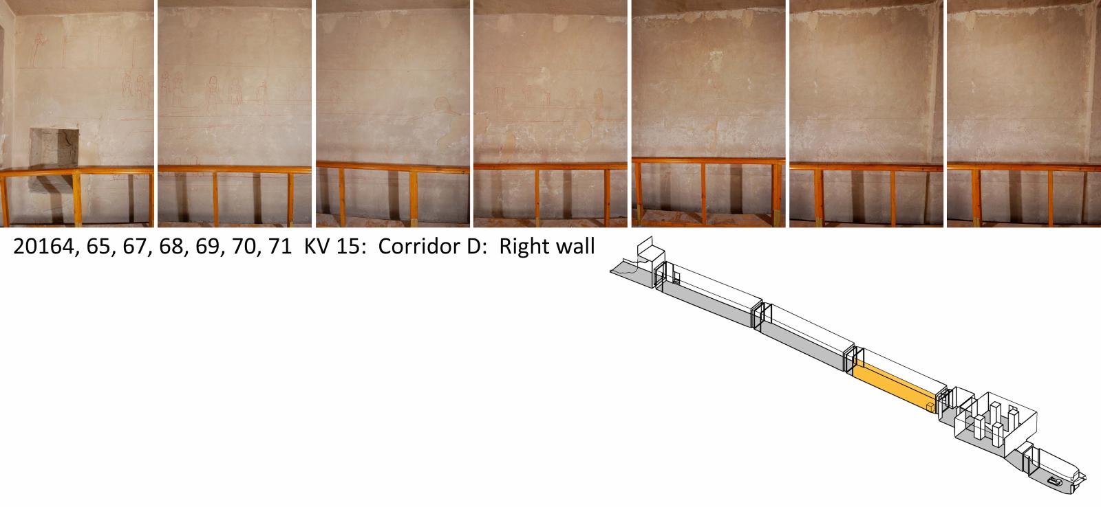 Right wall, corridor D. 
