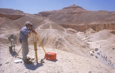 Walton Chan surveying from hilltop above KV 3.