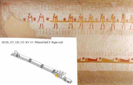 Right wall, chamber F.