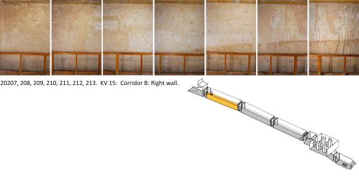 Right wall of corridor B, KV 15. 