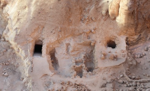 The entrances of KV 24 (right) and KV 25 (left).