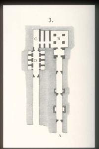 Tomb plans up until corridor C (KV 11) and pillared chamber F (KV 10), with orientation of the tombs reversed from actual relationship.